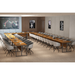 Krzesła Oslo (50 szt ) Stół konferencyjny 828x414cm Twist C50 na 50 osób